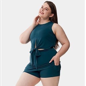 NWT Halara Bloom Tie-Up Oxford Blue Dress